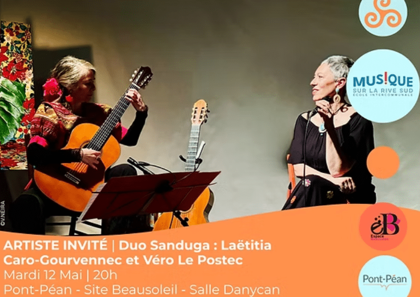 Artiste invité : Duo Sanduga : Laëtitia Caro-Gourvennec et Véro le Postec Mardi 12 mai à 20h, Pont-¨Péan, site Beausoleil Salle Danycan